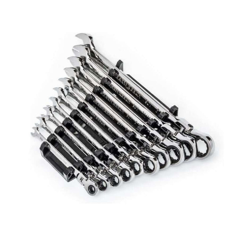 Gearwrench 10 Pc. 12 Point Flex Head Ratcheting Combination SAE Wrench Set