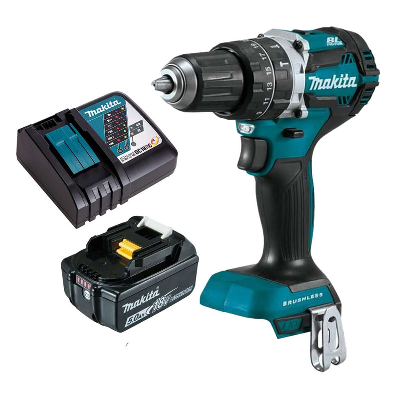 Makita 18V 5.0Ah Brushless Hammer Driver Drill DHP484 - KIT
