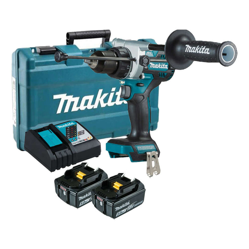 Makita 18V 5.0Ah LXT Brushless Hammer Driver Drill Kit DHP486RTE