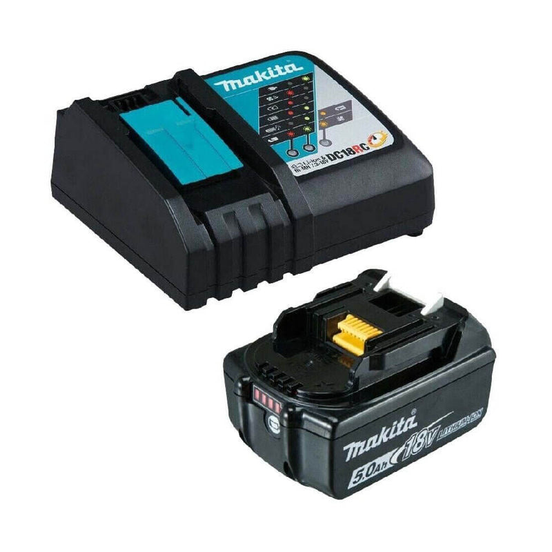 Makita 18V 5.0Ah LXT Charger & Battery Power Kit DC18RC+BL1850B