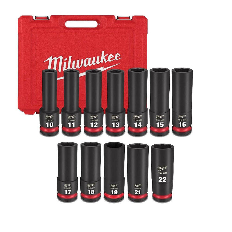 Milwaukee 1/2" Drive Metric Deep Impact Socket Set 12 Pieces 49667054