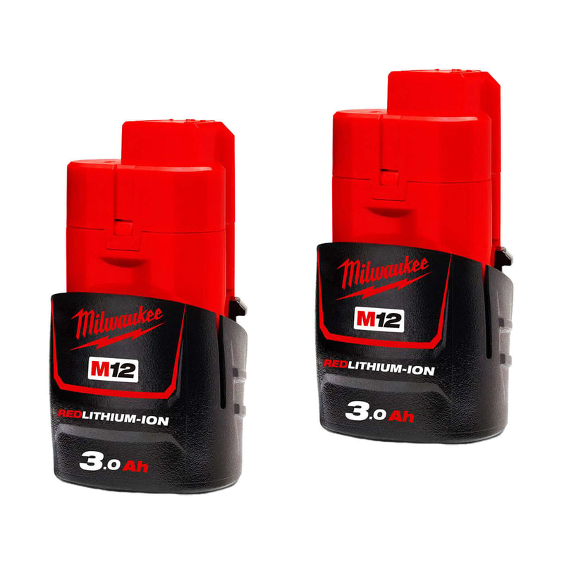 Milwaukee M12 3.0Ah REDLITHIUM-ION Battery Twin Pack M12B3